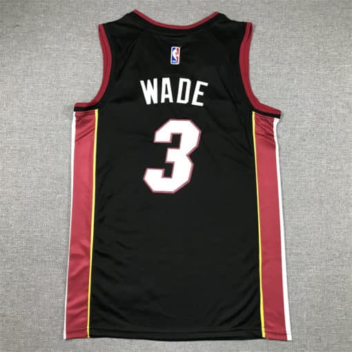 Dwayne Wade #3 Miami Heat 2023 Black Icon Jersey back