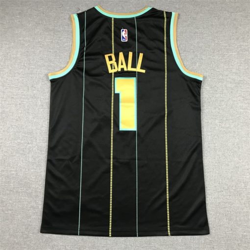 LaMelo Ball 1 Charlotte Hornets Black 2022-23 City Edition Swingman Jersey1