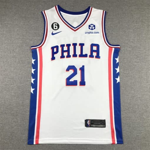 Men’s Joel Embiid #21 White Philadelphia 76ers 2023 Association Edition Jersey