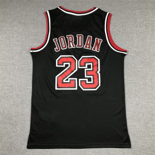 Michael Jordan Chicago Bulls Road Black NBA Finals 1997-98 Jersey back