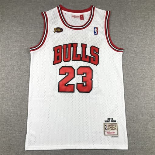 Michael Jordan Chicago Bulls Road White NBA Finals 1997-98 Jersey