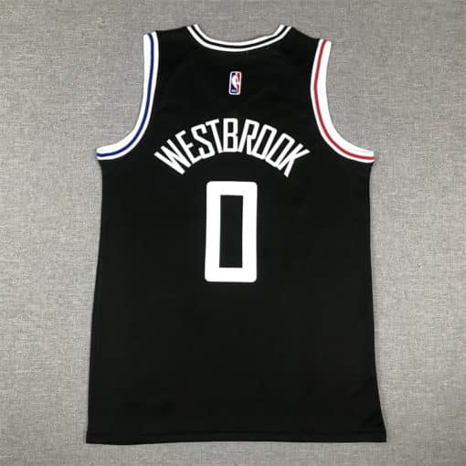 Russell Westbrook 0 Los Angeles Clippers 2022-23 Black City Edition Jersey back