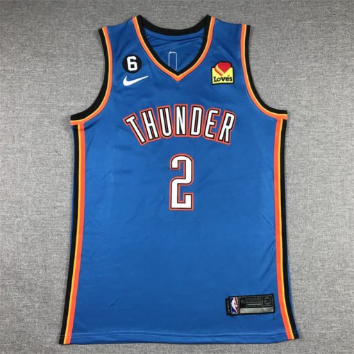 Shai Gilgeous-Alexander 2 Oklahoma City Thunder BLue 2022-23 Icon Edition Swingman Jersey