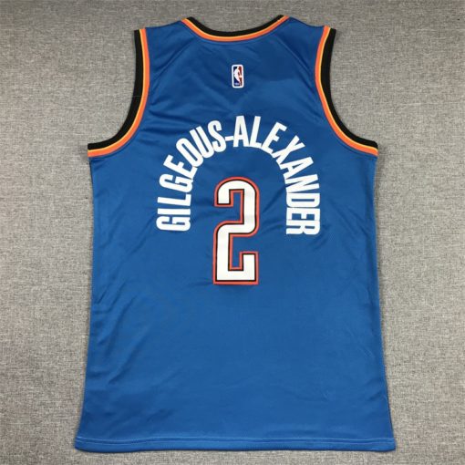 Shai Gilgeous-Alexander 2 Oklahoma City Thunder BLue 2022-23 Icon Edition Swingman Jersey1