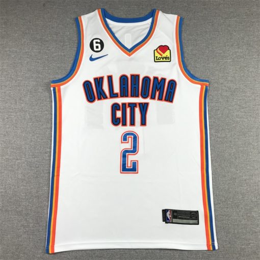 Shai Gilgeous-Alexander 2 Oklahoma City Thunder White 2022-23 Association Edition Swingman Jersey