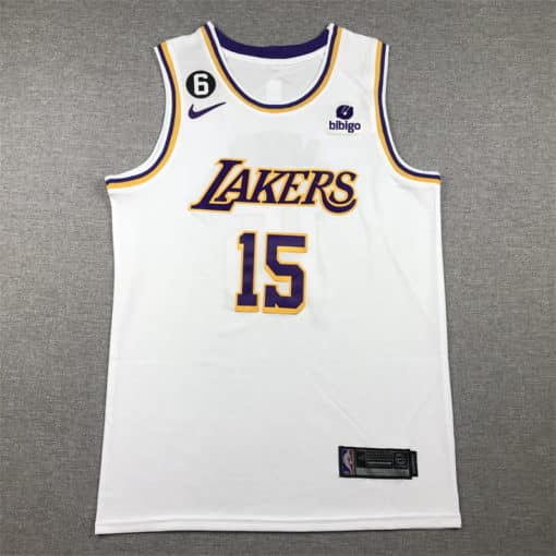 Austin Reaves 15 Los Angeles Lakers 2022-23 Association Edition White Jersey