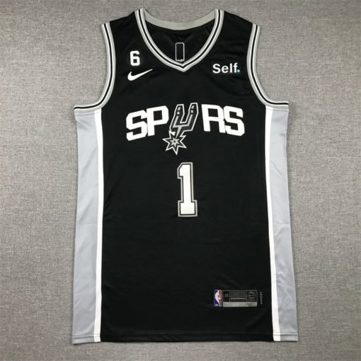 Victor Wembanyama #1 San Antonio Spurs Black Icon Edition 2023 NBA Draft