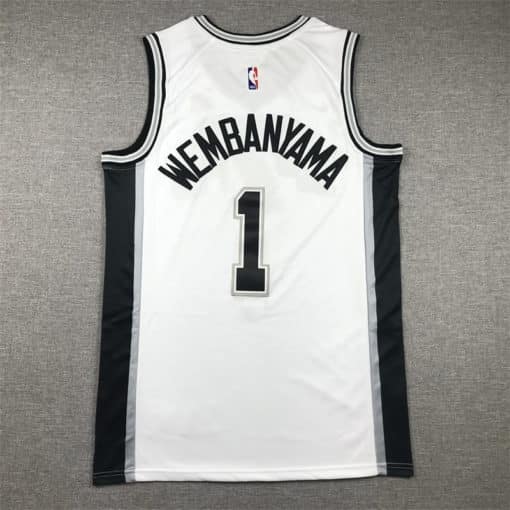 Victor Wembanyama #1 San Antonio Spurs White Jersey Association Edition 2023 NBA Draft back
