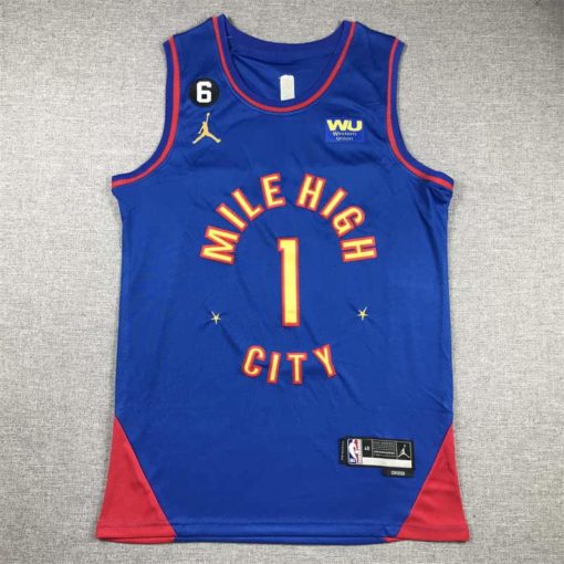 Michael Porter Jr 1 Denver Nuggets 2023 Blue Statement Jersey