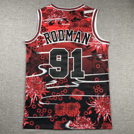 Dennis Rodman #91 Chicago Bulls Mitchell & Ness Hardwood Classics Lunar New Year Swingman Jersey - back