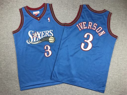 Allen Iverson Philadelphia 76ers Blue 1999-00 Hardwood Classics Jersey