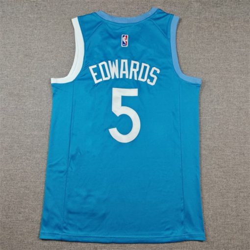 Anthony Edwards Minnesota Timberwolves City 2019-20 Jersey - Blue back