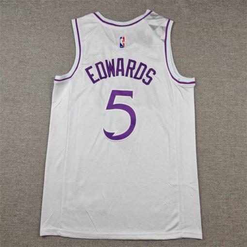 Anthony Edwards Minnesota Timberwolves White City Edition Jersey back