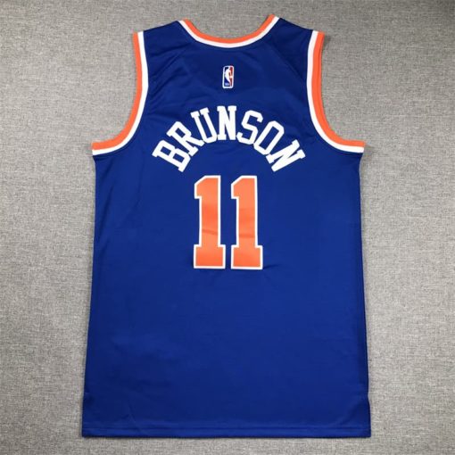 Jalen Brunson New York Knicks Icon Edition Swingman Jersey - Blue back