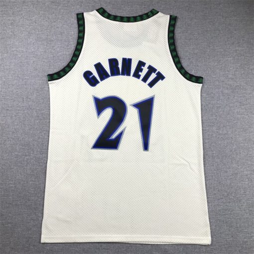 Kevin Garnett Minnesota Timberwolves Chainstitch Swingman Jersey - Cream back