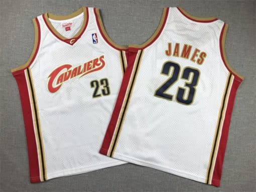 LeBron James #23 Cleveland Cavaliers 2003-4 White Jersey