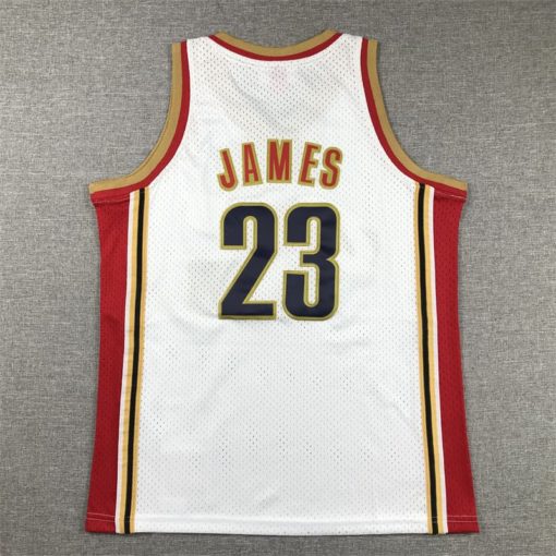 LeBron James #23 Cleveland Cavaliers 2003-4 White Jersey back