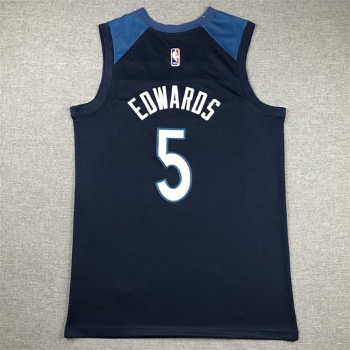 Minnesota Timberwolves Anthony Edwards Icon Swingman Navy Jersey back